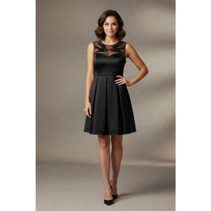 RW&CO Black Sequin Sheer Neck Mini Dress Size 12